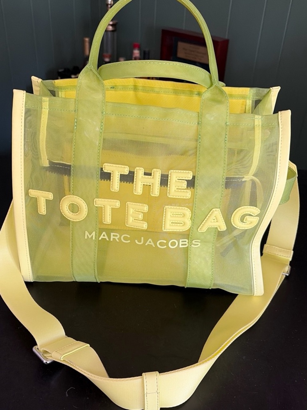 Marc Jacobs Yellow-Green Mesh Tote Bag